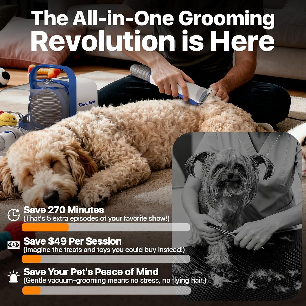 Dog Grooming Vacuum Shedding Kit